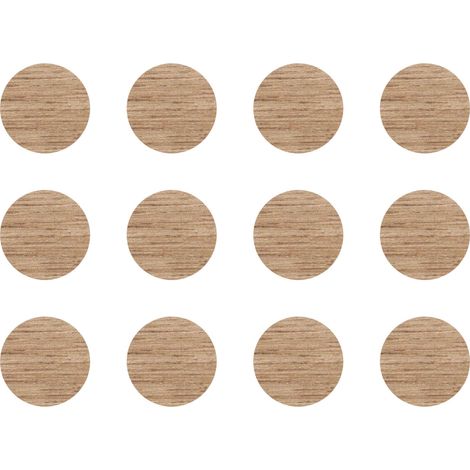 12x Cache vis adhésif autocollant diamètre 40mm protection bouchon trou obturateur meuble table chaise maison, Chêne doré (1/4)