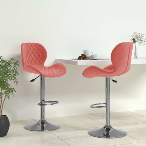 vidaXL Tabourets de bar lot de 2 rose velours (1/5)
