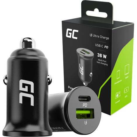 Chargeur de voiture Green Cell POWERRIDE NANO38 38 W 6 A 1 port USB-C 1 port USB-A (CADM-GC-38AC)