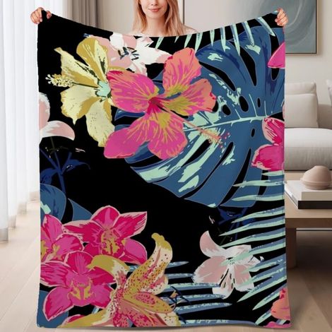 Couverture polaire ultra-douce pour la famille 60x80 pouces, parfait pour lit, canapé, voyage, camping (1/4)