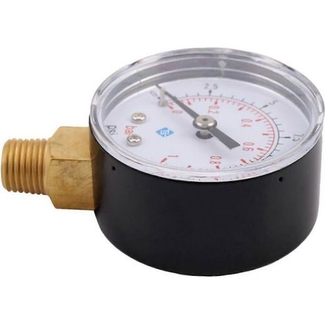 Manomètre de pression d'eau 01 bar 50 mm filetage NPT 1 4 pouce (1/5)