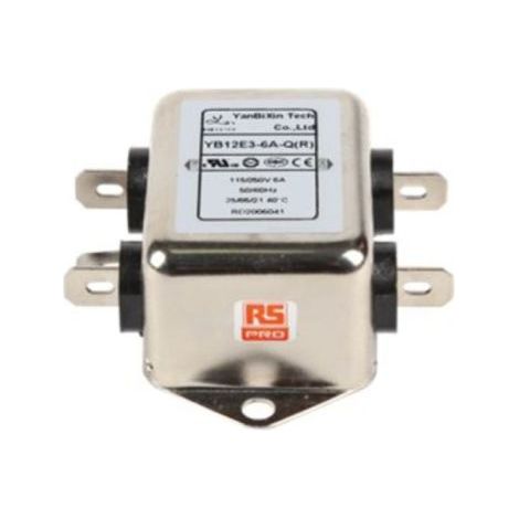 Filtre secteur RS PRO, 6A max, 2 phases, 250 V c.a. max, Montage sur châssis