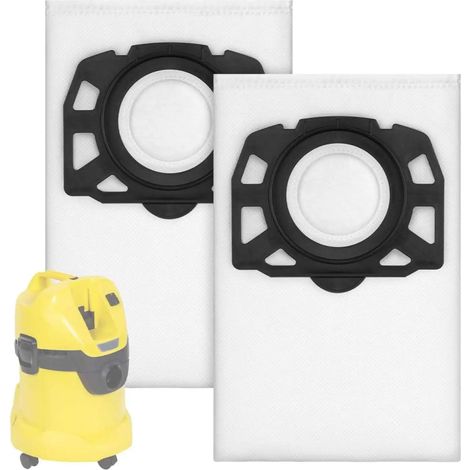 (2 pièces) Sacs pour aspirateur compatibles avec les aspirateurs eau et poussière Karcher WD2 Plus, WD 3, KWD 1, MV 3, SE 4001, SE 4002, KFI 357, 2.863-314.0 (1/4)