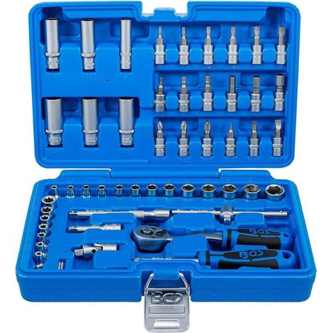Coffret de Douilles 6,3 mm (1/4) 53 pcs - Acier Résistant - Outils Complets pour Mécanique et Bricolage - D-Work