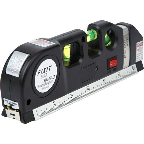 Niveaux laser, outil de mesure polyvalent, niveau à bulle, niveau laser, ruban à mesurer, règle horizontale et métrique verticale Horizon escamotable à autonivellement (pile incluse) (1/5)