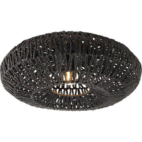 Retro-Deckenleuchte schwarz Seil 50cm - Lina
