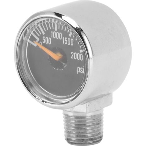Manomètre 2000 psi, raccord 1/8 NPT, manomètre de pression de remplissage pour cartouche de CO2, noir (1/5)