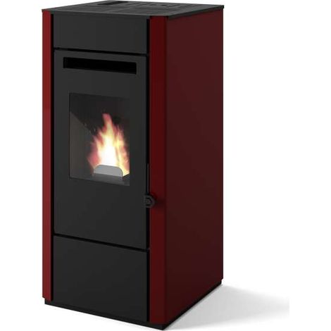 Punto Fuoco Stufa a Pellet Elsa 9,5 kW - Rossa - 43,4x46,6x91,9 cm