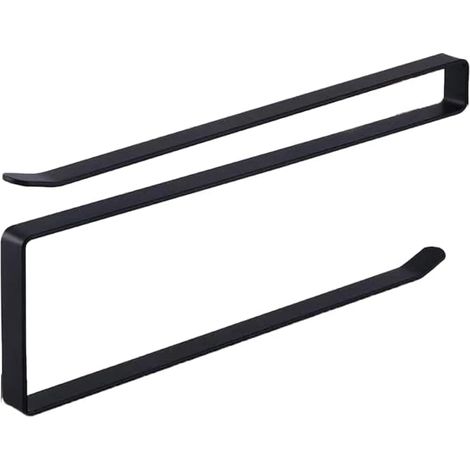 1 Pièce,Porte Rouleau Papier Cuisine Noir, Support Sopalin Mural sans Perçage en Forme de Z, Distributeur Essuie Tout Suspendu Gain de Place pour Armoire, Placard, Salle de Bain (1/5)