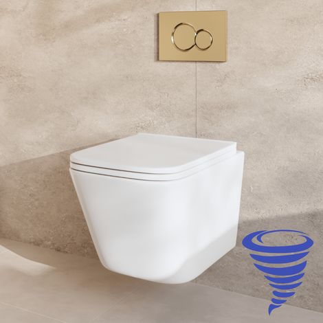 LOMAZOO Pack WC suspendu avec réservoir encastré carré blanc - (1/5)