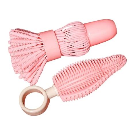 Brosse de nettoyage portable pour biberons, brosse pour biberons à lait, rose (1/5)
