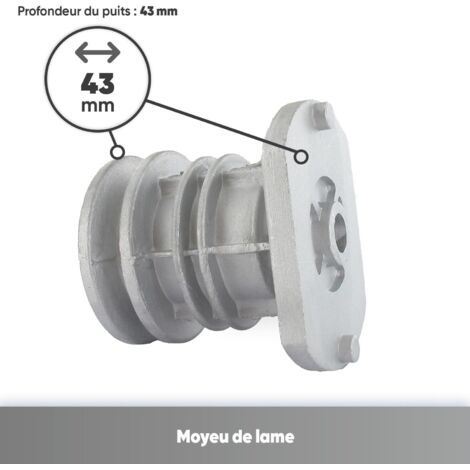 Lama di taglio per tosaerba, modello universale - Sostituisce i numeri originali 122465607/0-4, Altezza 68 mm, foro centrale 22,2 mm, profondità foro 43 mm (1/4)