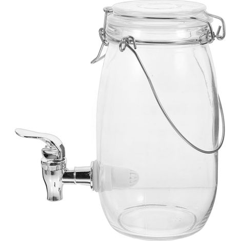 Distributeur de Boissons en Verre 1.5L avec Robinet ABS Étanche Contenant Hermétique pour Jus Vin ou Boissons Maison Usage la Cuisine et Conservation Fraîcheur (1/5)