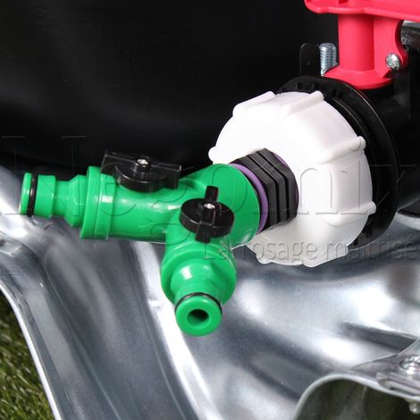 Negomix – Raccord 2 sorties arrosage – Double sortie mâle avec vanette 1/4 tour – Compatible récupérateur d'eau 1000L – Filetage plomberie