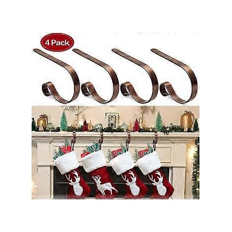 SZTXJ 4er-Set Kaminsims-Weihnachtsstrumpfhalter, leichter, rutschfester Kaminsims-Weihnachtsstrumpfhalter, verstellbarer Kaminständer (1/4)