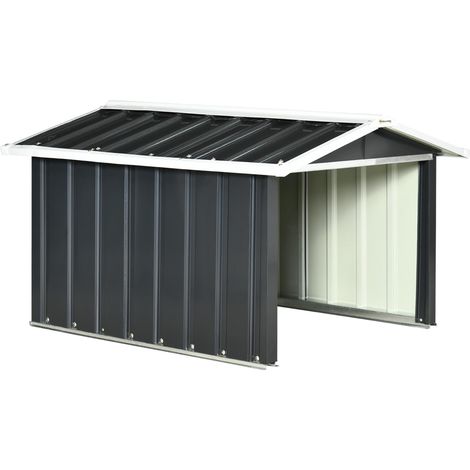 Garage robot de découpe en acier galvanisé avec technologie hydraulique, adapté aux jardins extérieurs, dimensions 87x103x66 cm, gris foncé. (1/5)
