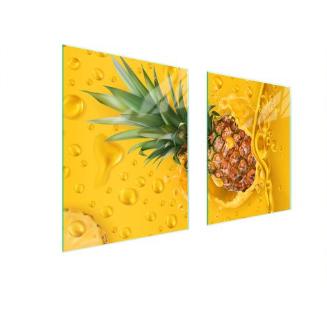 PIASTRA PROTETTIVA IN VETRO PER FORNELLO 85x52 ANANAS (1/5)