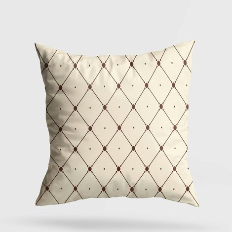 Coussin crème – motifs losanges marrons IZMIR (1/3)
