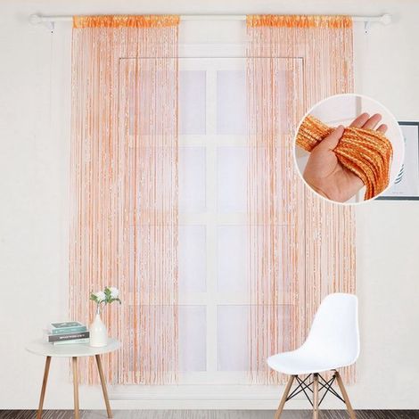 Vorhang zur Fensterdekoration, Raumteiler, Einzelvorhang für Fenster, 90 x 200 cm (1/4)
