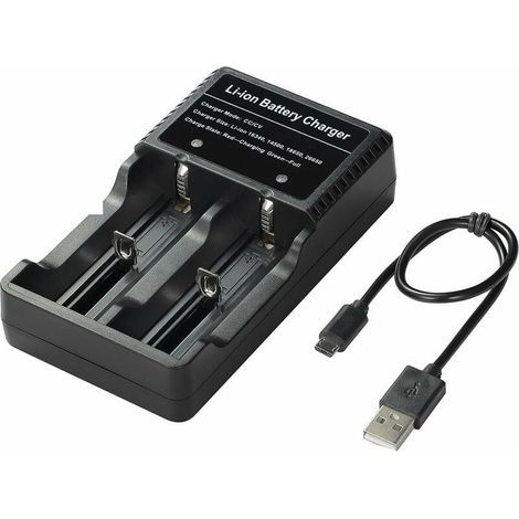 Chargez votre batterie n'importe où 18650 Chargeur de batterie pour 3.7V 18650 14500 16340 26650 Batteries, la batterie n'est pas incluse LO-Ron (1/5)