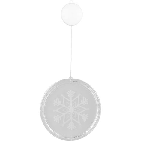 Lumière de Noël 3D en acrylique rond, motif flocon de neige, LED à piles, lampe décorative pour porte, fenêtre, décoration de Noël (1/5)