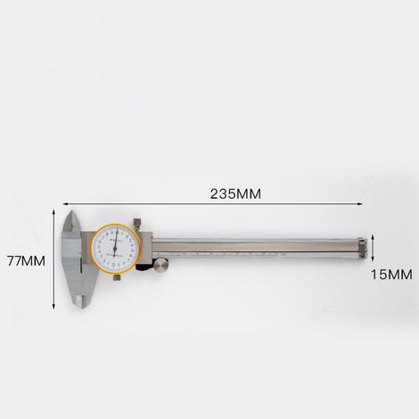 Calibradores de dial, calibrador de dial de 0-150 mm 0,02 mm, calibrador de reloj Regla de calibrador a vernier Calibradores a vernier Herramienta de medición de calibrador a vernier con esfera de ace (1/5)