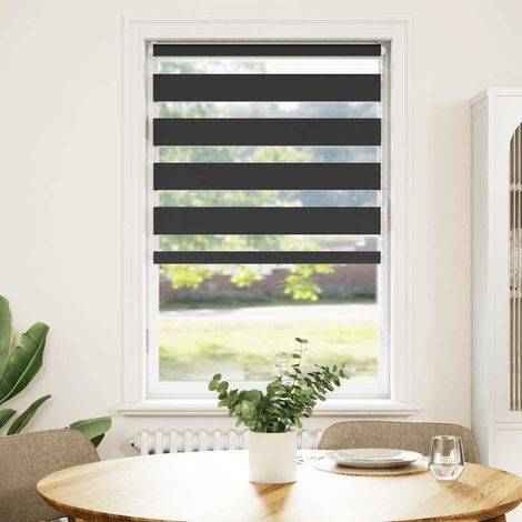 Maison Exclusive - Tenda a Rullo Zebra Nero Larghezza Tessuto 75,9 cm Poliestere