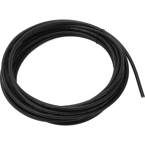 Câble solaire photovoltaïque en cuivre étamé 10mm², noir, 10 mètres, certifié TUV, CE et RoHS, fil électrique pour installation panneaux solaires. (1/5)