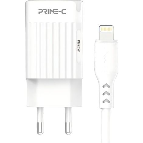 Chargeur secteur Apple avec un port USB-C, 25 W, USB-C vers Lightning, blanc, broches européennes + câble de données de 1 mètre (1/2)