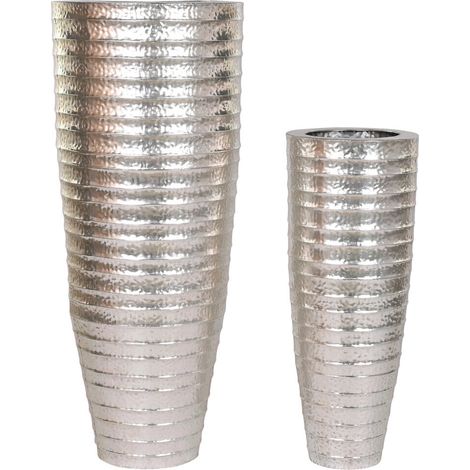 Macetero Set 2 Metal 51X51X122 Plateado (1/3)