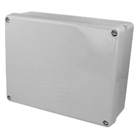 Scatola di connessione stagna rettangolare senza coni IP65/IK08 220x170x80mm/230x180x88mm con coperchio di chiusura con viti gri (1/2)