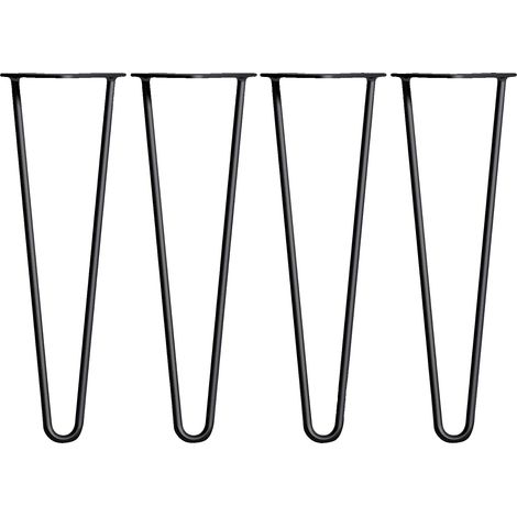 Gambe del tavolo, design a forcina, struttura in metallo resistente, 40 cm - 2 aste (panca) (1/2)