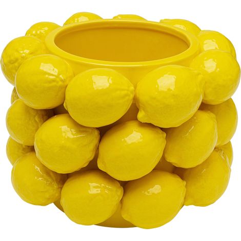 Vase Design - Vase décoratif - Motif Citron - en Porcelaine - Fait à la Main - Pièce Unique - 19 cm (H) (1/5)