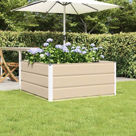 vidaXL  Planter  Ivory 100 x 100 x 45 cm Steel