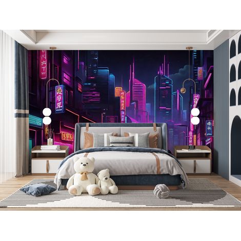 Papier peint japonais neon - 150 x 250 cm (1/2)