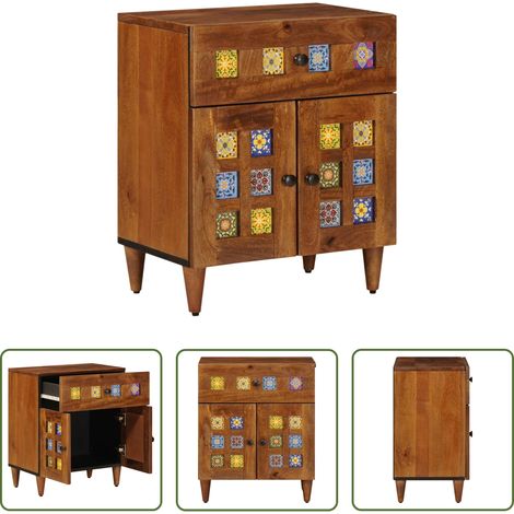 Holz Nachttisch - Nachttisch Braun 50 x 33 x 60 cm Massivholz Mango (1/5)