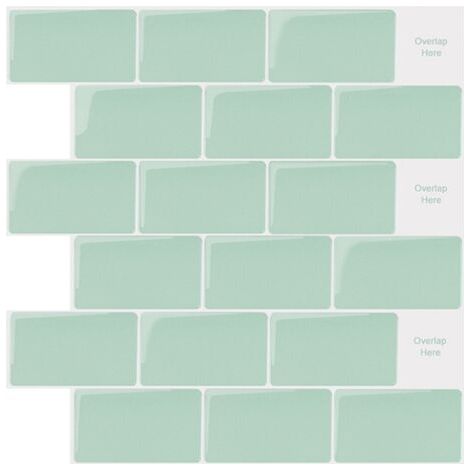 Papier peint autocollant, vert, 30,530,5 cm, 1 feuille, sticker mural simple pour la maison, fond TV, mur 3D autocollant. (1/5)