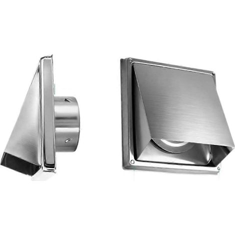Grille d'aération murale de 20 cm avec filtre et clapet pour hotte de cuisine extérieure, conduit de sécheuse, capuchon de ventilation extérieur (1/5)