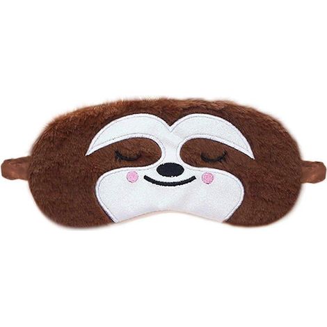 Masque de sommeil rose en peluche pour enfant, femme, fille, adulte, homme, licorne, masque de sommeil fantaisie, masque de sommeil dessin animé, taille unique, marron (1/5)