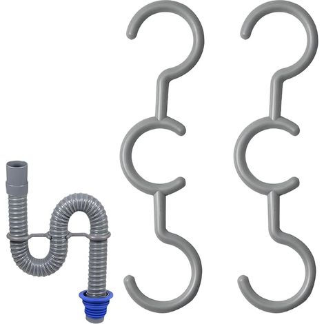 Lot de 2 Collier de Serrage en S pour Tuyau D'évacuation, Collier de Fixation, Clips de Tube, Pour Tuyau D'évacuation Ø30-32mm (1/5)