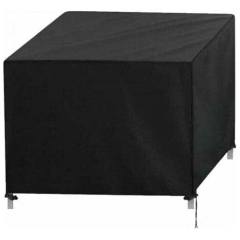 Bâche pour Salon de Jardin, XU, Bâche de Protection Rectangulaire 420D, Résistante à l'eau et aux intempéries, Adaptée aux Tables, Chaises et Salons de Jardin, Noir, 150 x 130 x 90 cm (1/4)