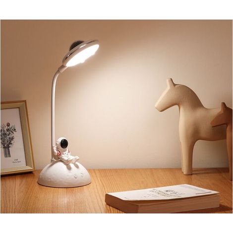 LED Desk Lamp, USB Desk Lamp for Kids, with Pen Holder and Mobile Phone Holder Foldable Table Lamp, Night Light Eye Protection White (1/5)