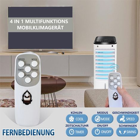 29x26x56cm Ventilatorkombigerät，Mobile Turmventilator 65W 4L-Tank Luftkühler 12H Timer，Unterstützt Fernbedienung