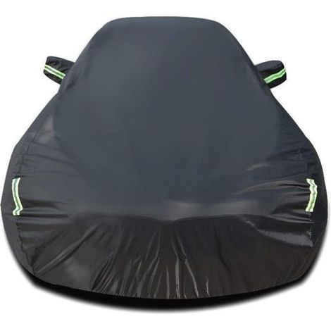 SUV Housse Voiture Taffetas Polyester Argent Imperméable Anti Poussière Pare Soleil Universel Noir 430175150CM (1/4)