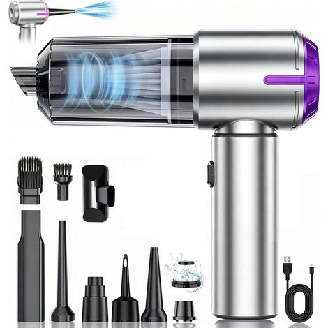 Aspirateur sans Fil de Voiture,Aspirateur à Main,Aspirateur de Voiture,27000Pa puissante Aspiration avec Animaux de Compagnie,4-en-1 Portable sans,Portable,pour Bureau,Voiture,Maison Scènes Diverses (1/5)