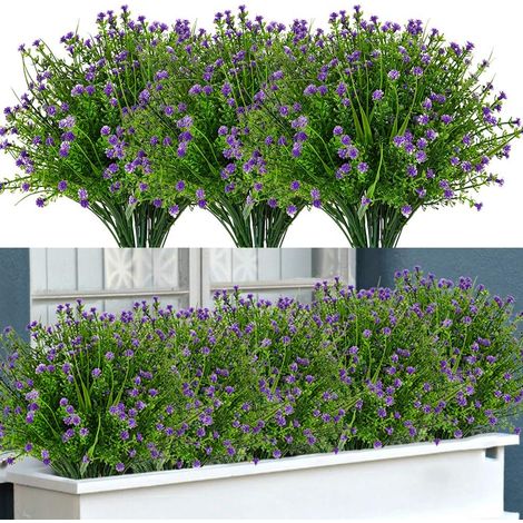 Fleurs Artificielles Extérieures - Gypsophile Faux - Résistant Aux UV - 12 Bouquets - Hauteur 30 Cm - Pour Jardin Terrasse Fenêtre Mariage (1/5)