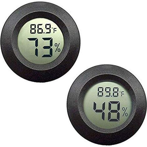 Mini-Hygrometer-Thermometer mit digitalem LCD-Display für den Innen- und Außenbereich, geeignet für Luftbefeuchter, Luftentfeuchter, Gewächshäuser, Keller, Kinderzimmer, Fahrenheit oder Celsius, Schwa (1/4)