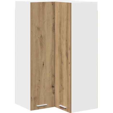 Armadio pensile moderno con ampio spazio di archiviazione 57 x 57 x 100 cm in legno ingegnerizzato bianco 020053416