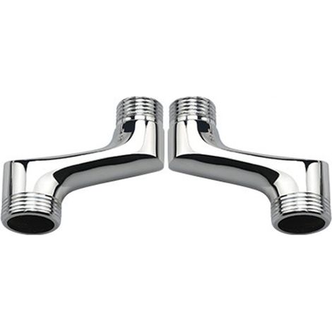 Ouylaf – Raccord contre coudé pour douche – Laiton chromé – Filetage 1/2 3/4 – Montage mural – Robinet disque céramique anti-goutte (1/2)