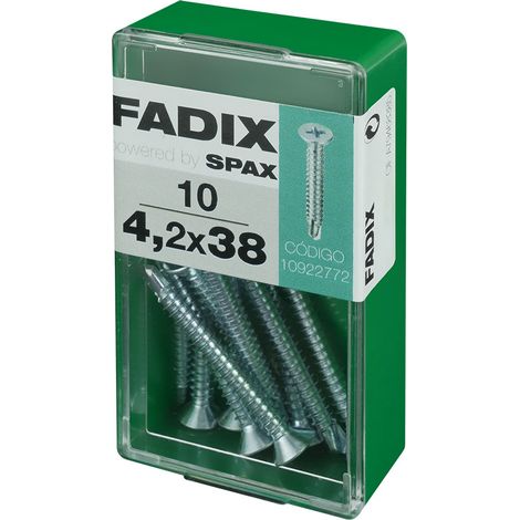 Caja s 10 unid. tornillo rosca chapa cp autot. cinc 4,2x38mm fadix (1/2)